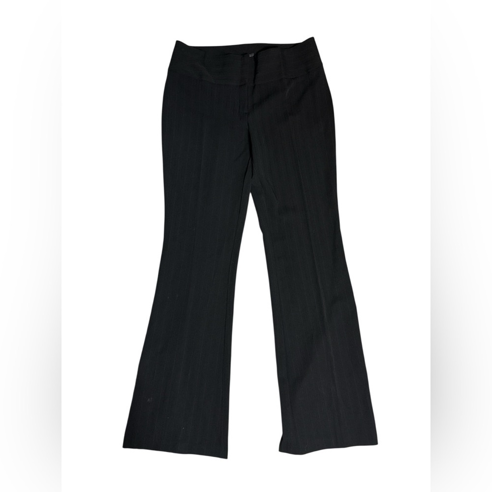 Bisou Bisou Black with Red Pinstripe Flare Dress Pants Size 10